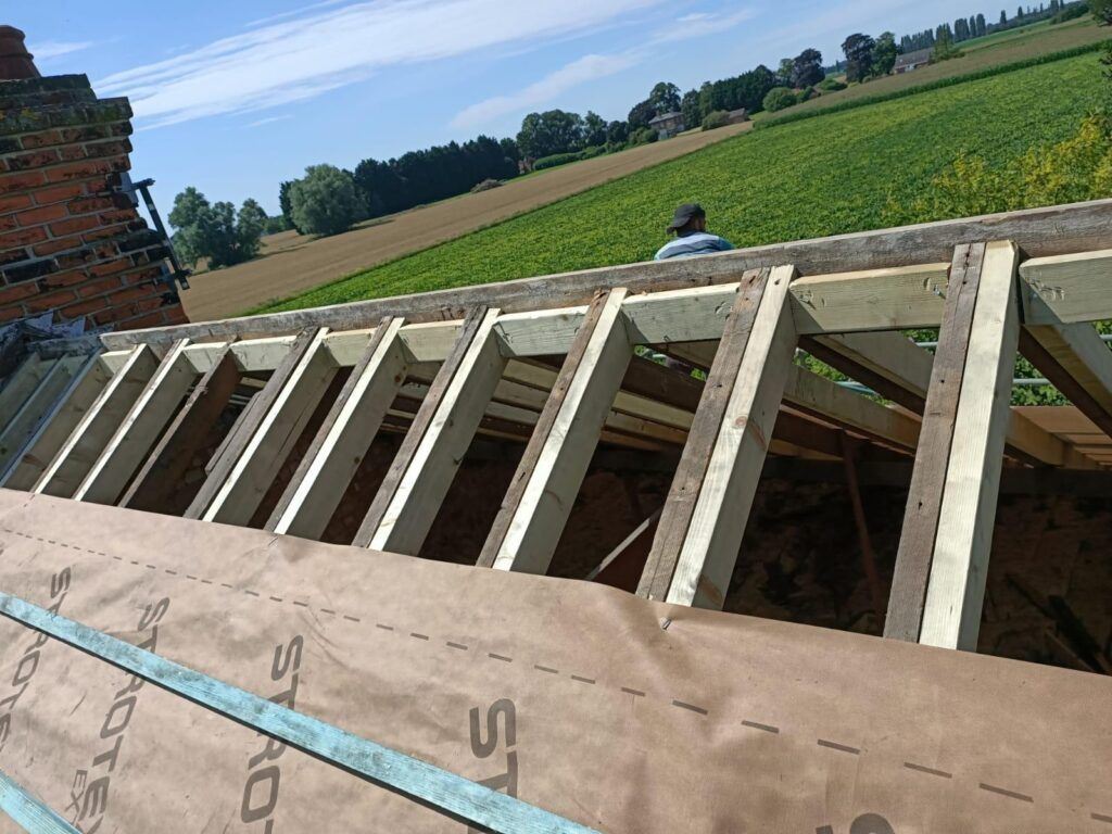 New rafters and breathable membrane